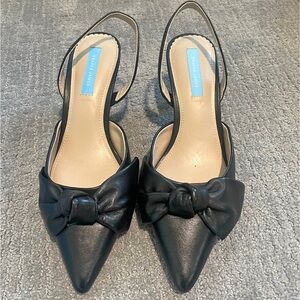 Draper James Black Bow Slingback Heels